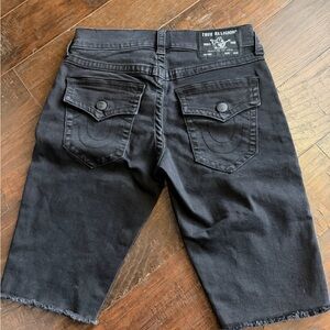 True Religion Men’s Black Denim Cutoff Shorts